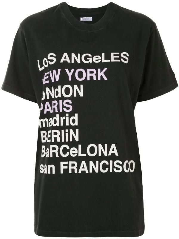 Anine Bing Lili City Loveprint Cotton Tshirt In Black ModeSens