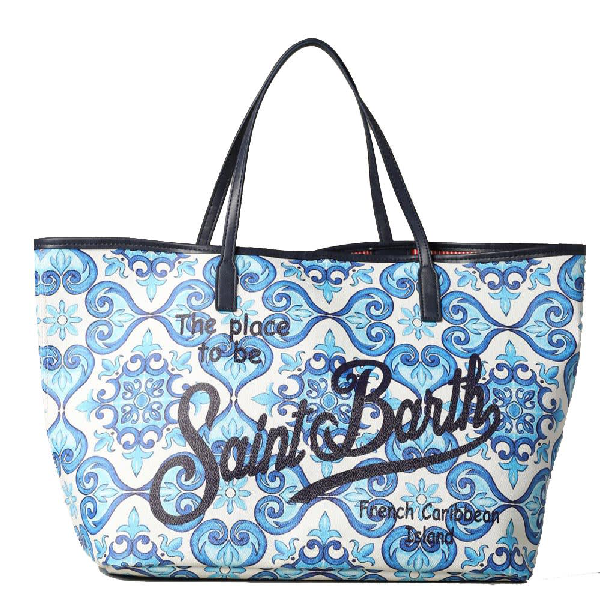 Mc2 Saint Barth Maiolica Print Saint Barth Logo Bag ModeSens