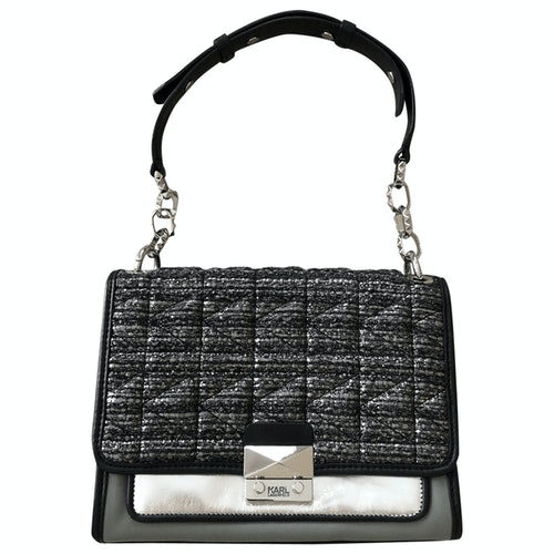 PreOwned Karl Lagerfeld Silver Leather Handbag ModeSens