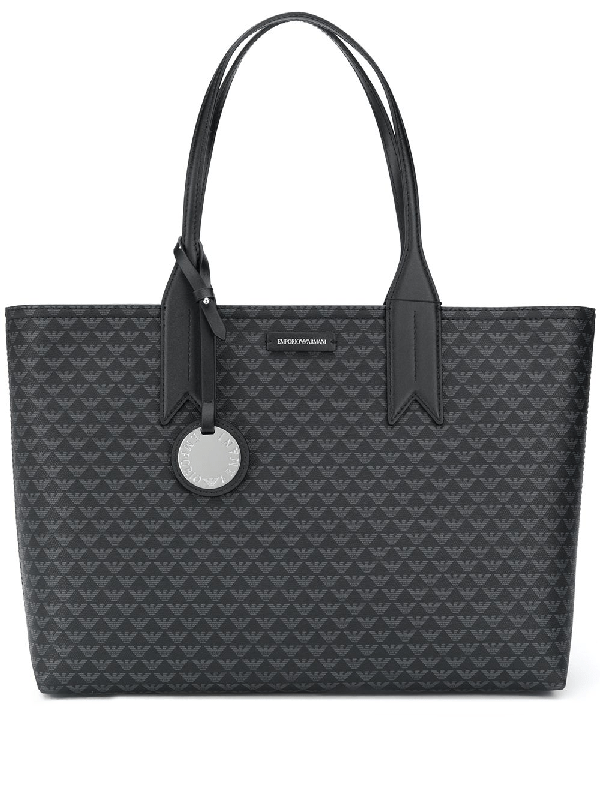 Emporio Armani Monogram Tote Bag In Black ModeSens