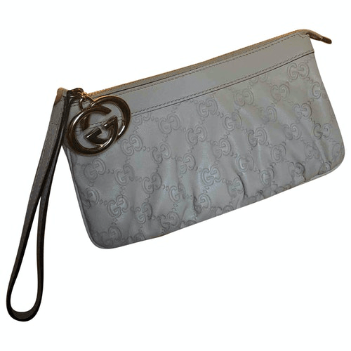 PreOwned Gucci White Leather Clutch Bag ModeSens