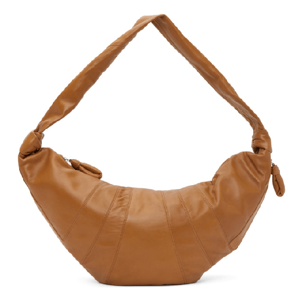 Lemaire Croissant Large Leather Bag In 420 Tobacco ModeSens