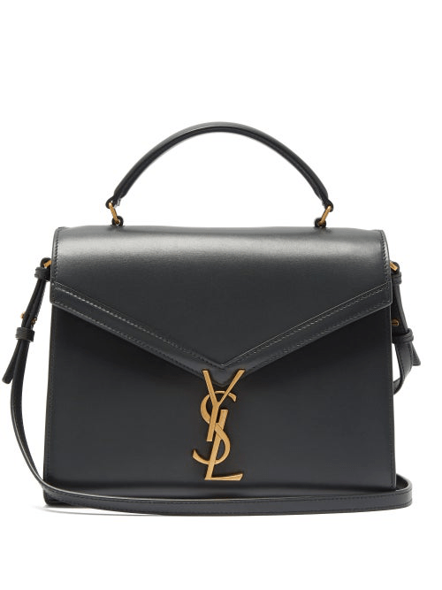 Saint Laurent Cassandra Medium Ysl Leather Crossbody Bag In Dark Green ModeSens
