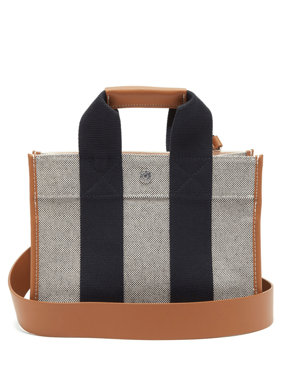 Rue De Verneuil Traveller Extrasmall Woolblend Tote Bag In Navy Multi