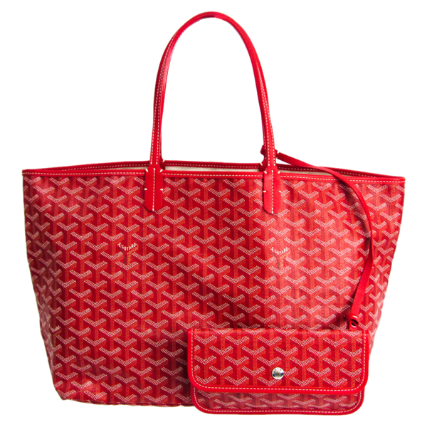 PreOwned Goyard Red Coated Canvas St. Louis Tote Pm Bag