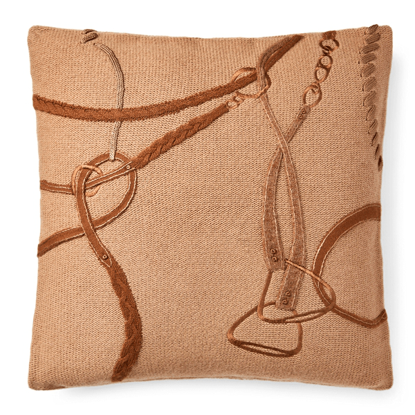 Ralph Lauren Equestrian Knit Throw Pillow In Camel ModeSens