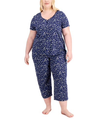 Charter Club Plus Size Cotton Essentials Pajama Set, Created For Macy's