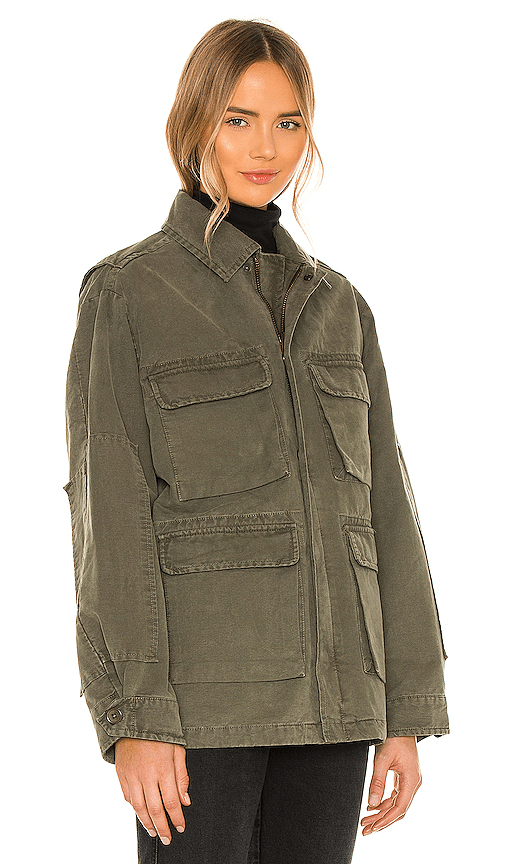 Anine Bing Standup Collar Military Jacket In Green ModeSens