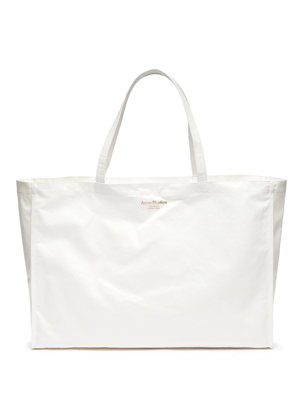 Acne Studios Agele Logoprint Coated Canvas Tote Bag In White ModeSens