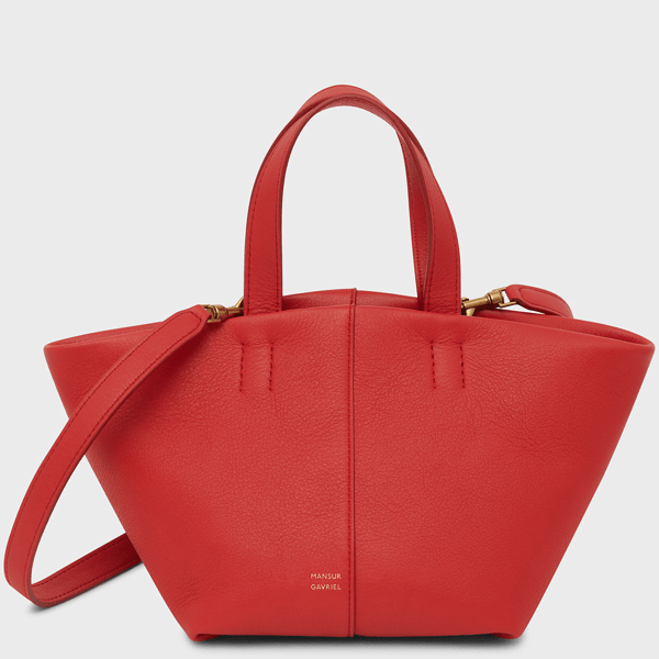 Mansur Gavriel Mini Tulipano Leather Top Handle Bag In Poppy ModeSens