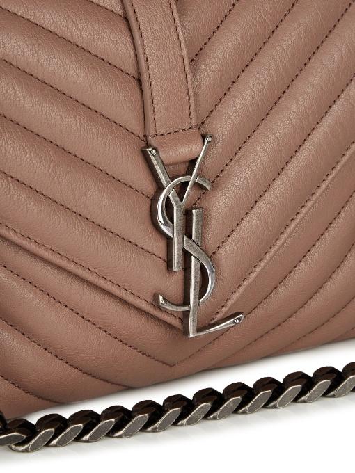 Saint Laurent Collège Monogram Medium Quilted Leather Shoulder Bag In