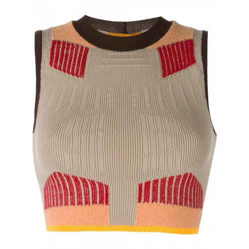 Yeezy Season 3 Graphic Crop Top In Brown ModeSens