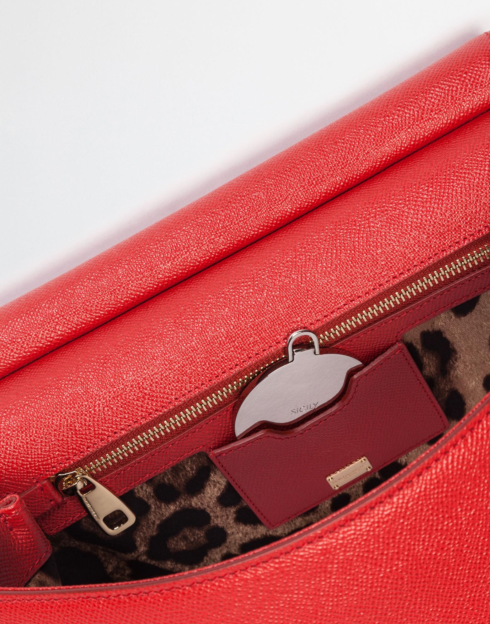 Dolce & Gabbana Dauphine Leather Regular Sicily Bag In Red ModeSens