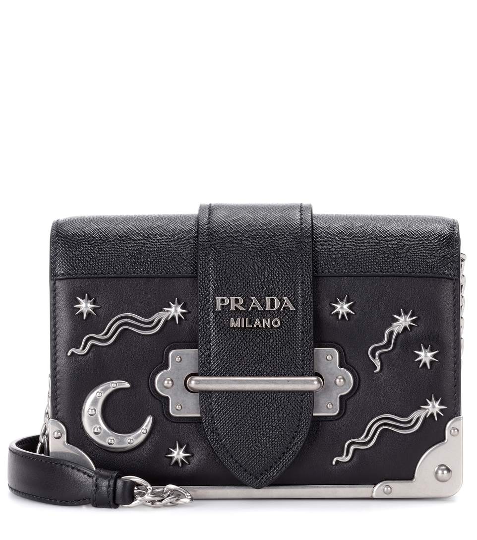 Prada Cahier Small Stars Moon Trunk Crossbody Bag In Black ModeSens