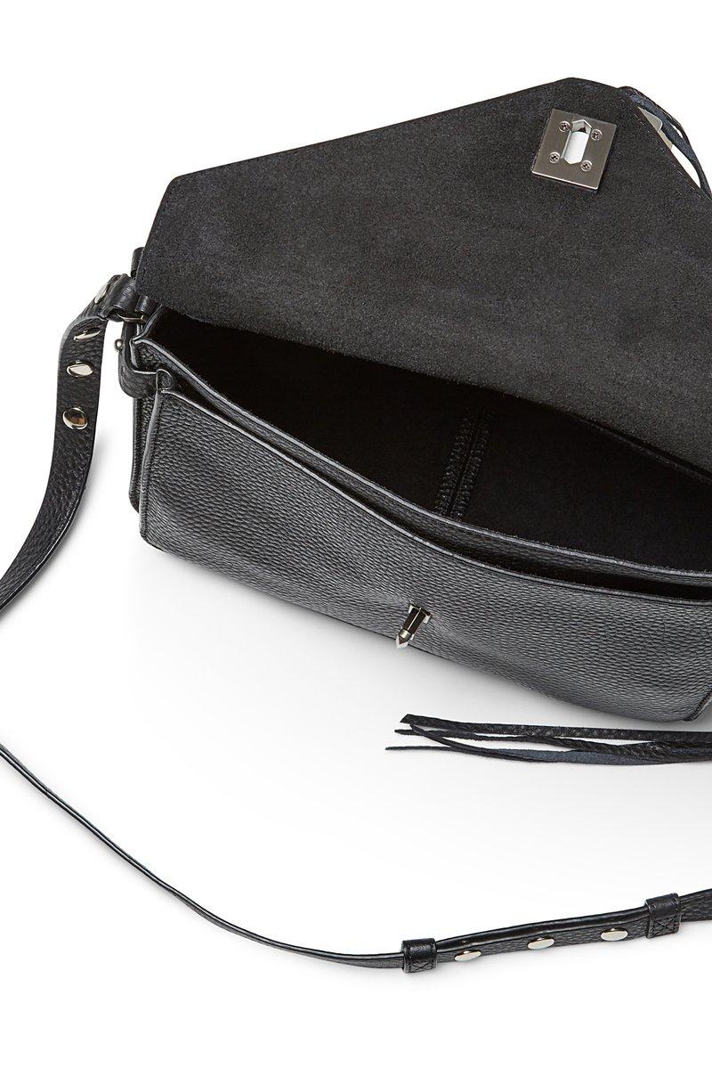 Rebecca Minkoff 'darren' Pebbled Leather Messenger Satchel In Black