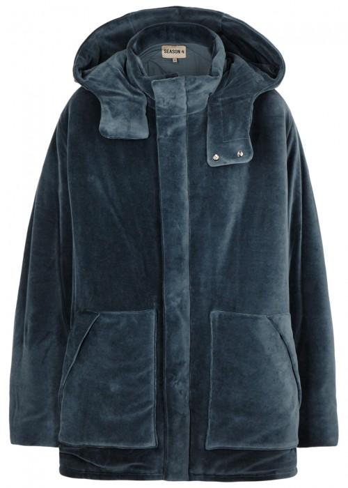 Yeezy Blue Padded Velvet Jacket In Navy ModeSens