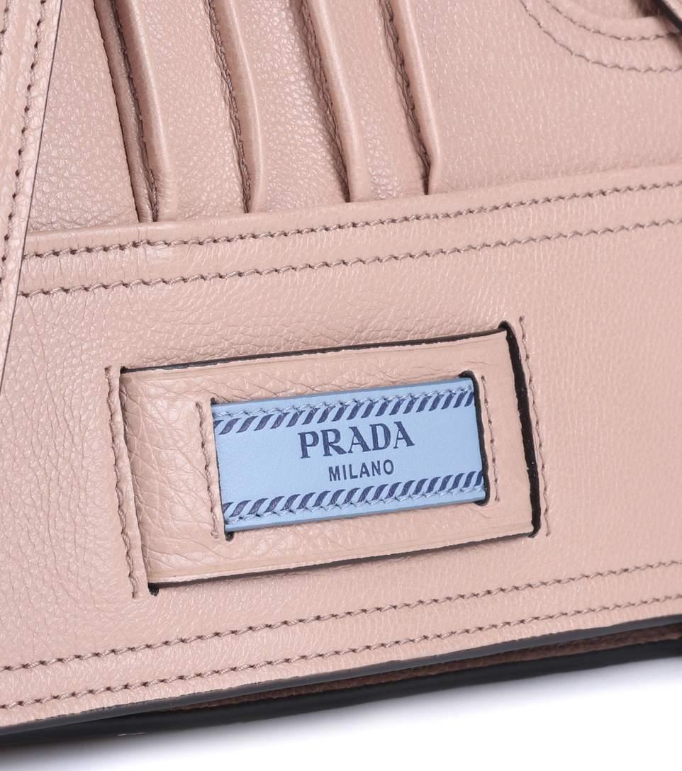 Prada Etiquette Leather Shoulder Bag In Pink ModeSens