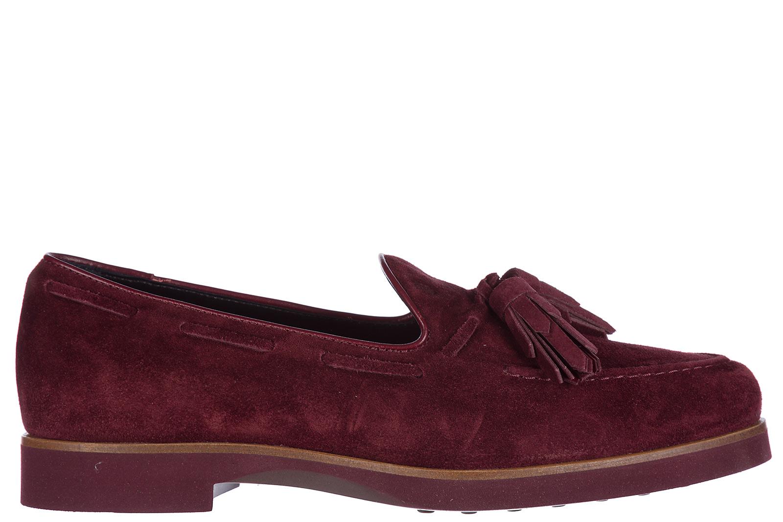 Tod's Women's Suede Loafers Moccasins In Red ModeSens