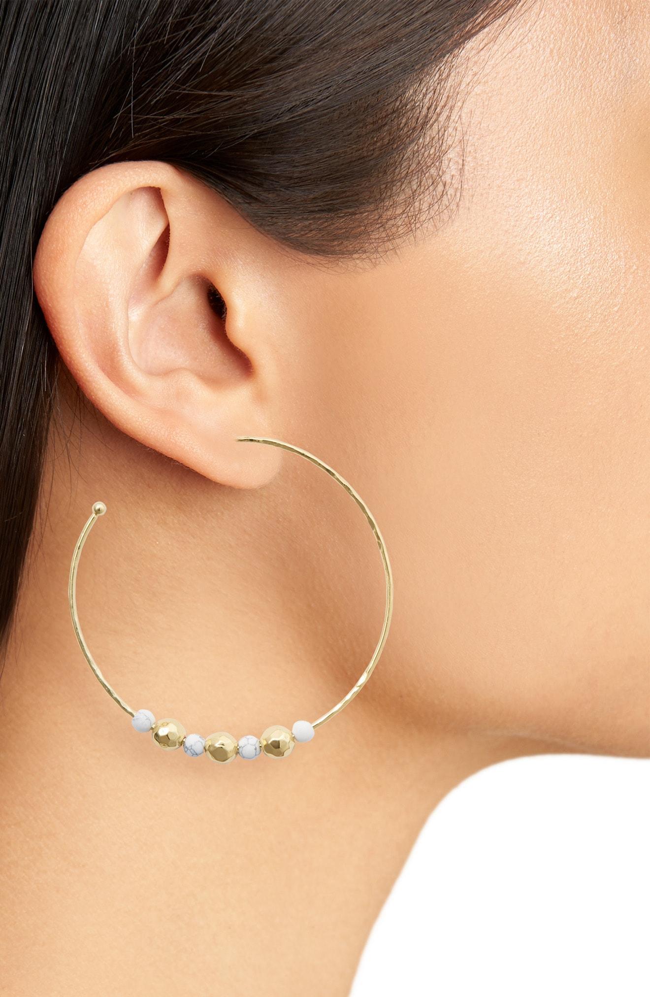Gorjana Gypset Hoop Earrings In Howlite/ Gold ModeSens