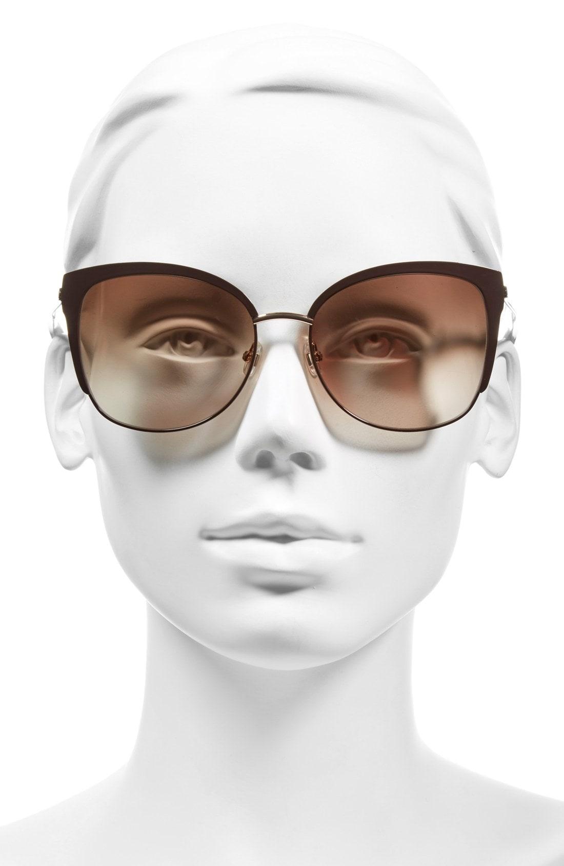 Kate Spade 'genice' 57mm Cateye Sunglasses Brown/ Gold ModeSens