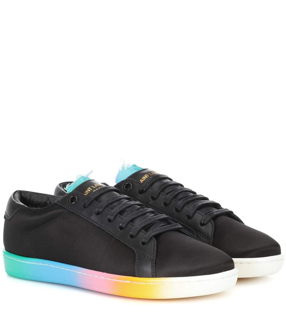 Saint Laurent Court Classic Spray Paint Sneakers, Black ModeSens
