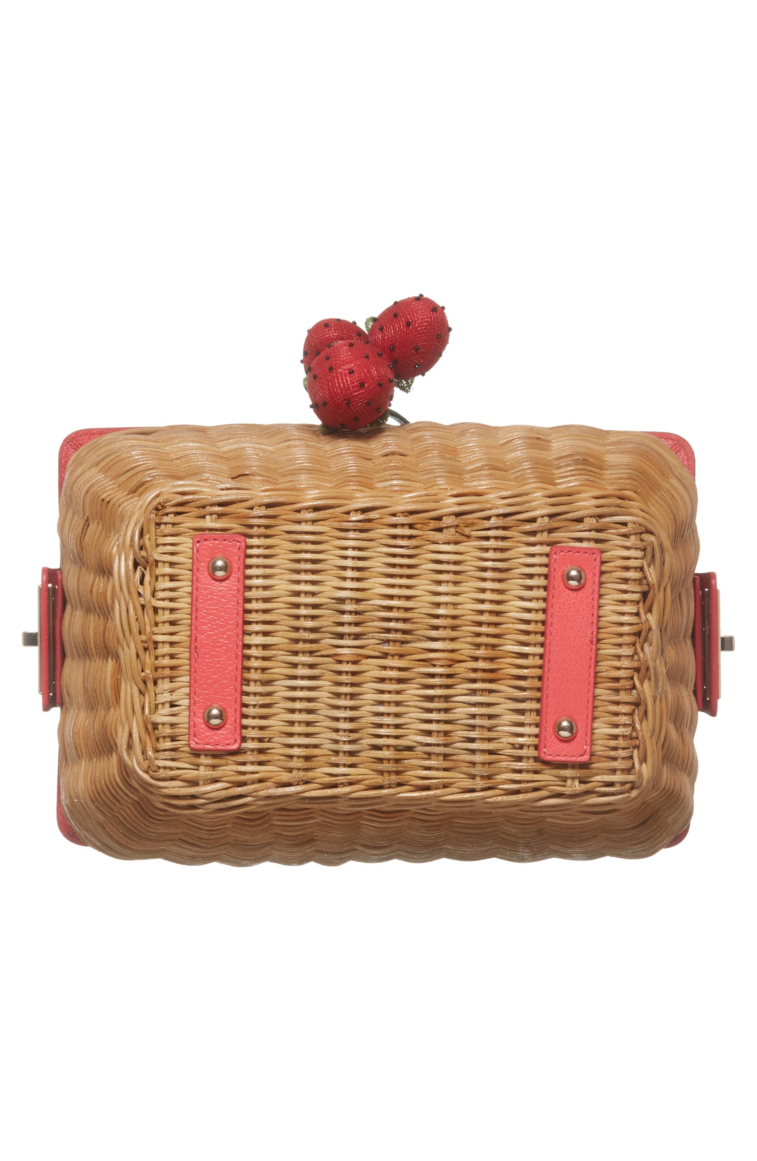 Kate Spade Picnic Perfect 3d Wicker Picnic Basket Pink In Multi