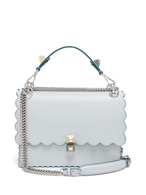 Fendi Kan I Leather Shoulder Bag In Grey ModeSens