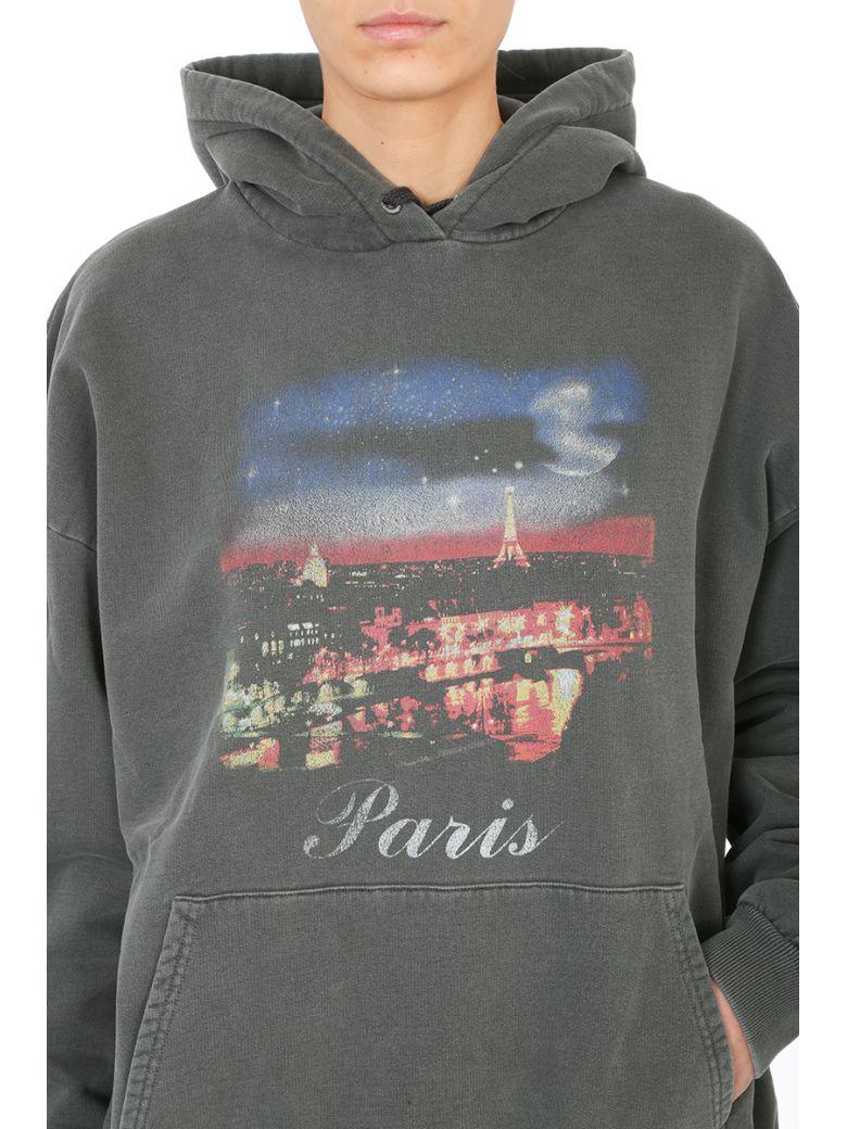 Balenciaga Hoodie Paris Grey Cotton Printed Sweatshirt ModeSens
