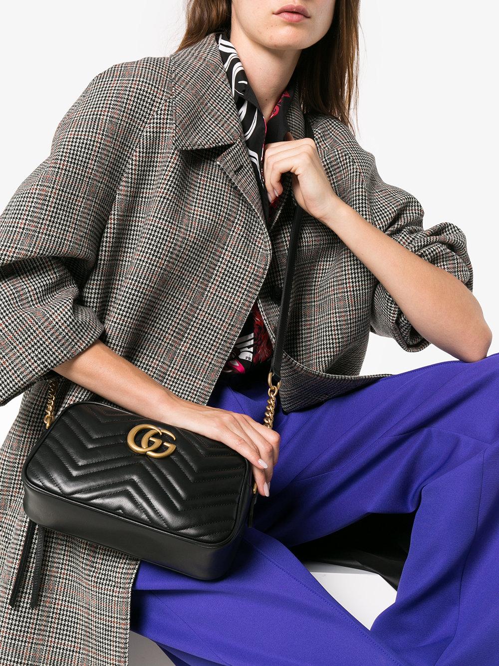 Gucci Gg Marmont Mini Quiltedleather Crossbody Bag In Black ModeSens