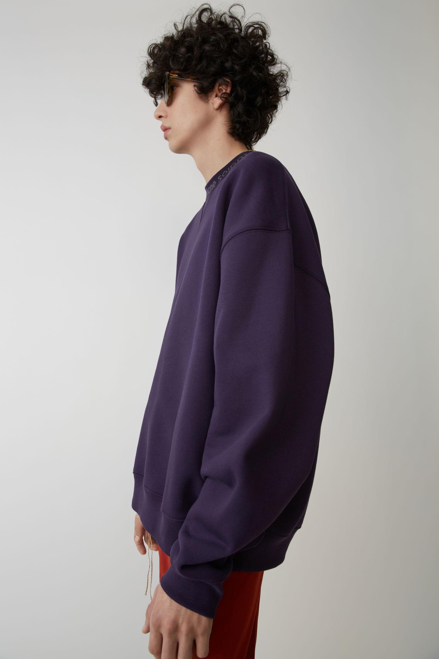 Acne Studios Flogho Crewneck Cotton Sweatshirt In Purple ModeSens