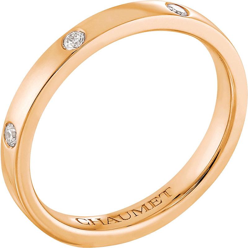 Chaumet Plume 18ct Rosegold And Diamond Wedding Band ModeSens