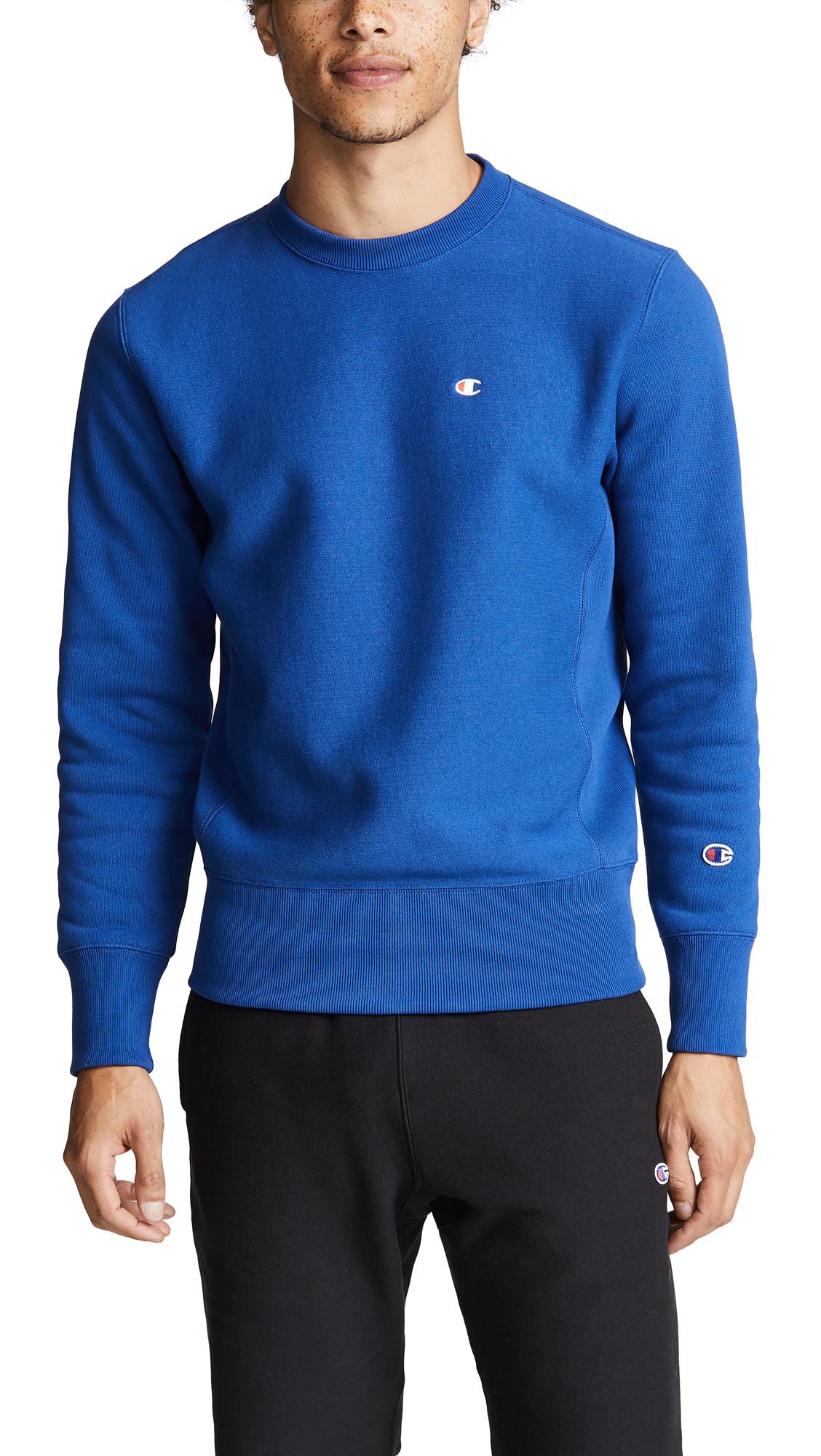 Champion Crew Neck Sweatshirt In Deep Hotline Blue ModeSens