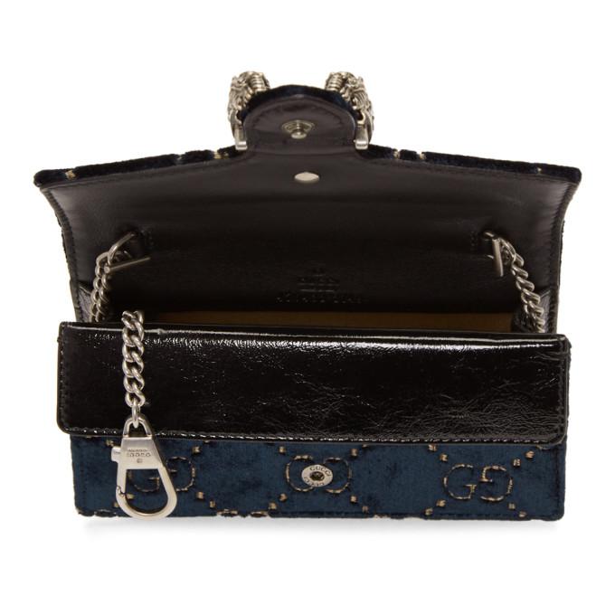 Gucci Dionysus Gg Velvet Super Mini Bag In Blue ModeSens