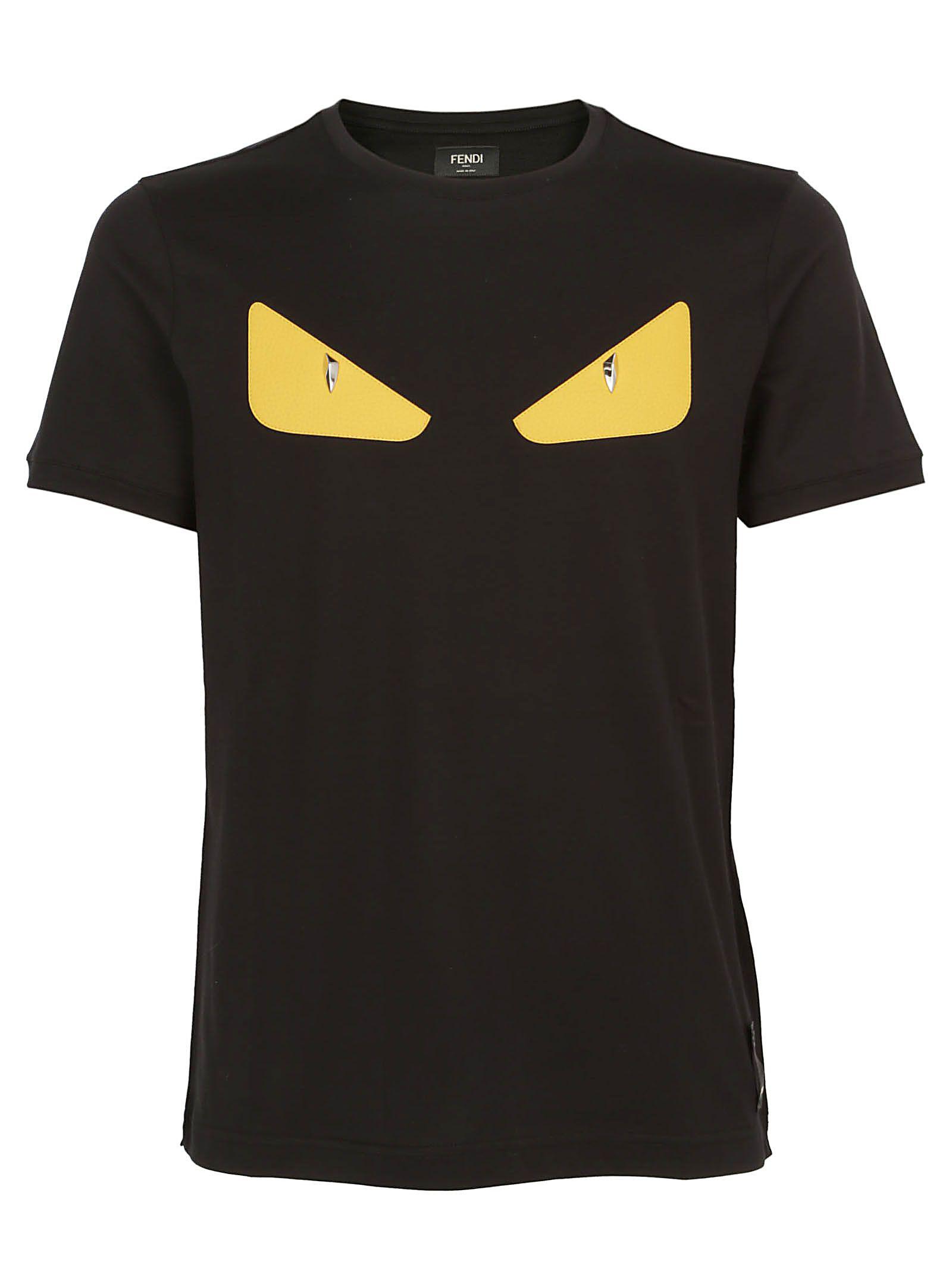Fendi Monster Eyes Chocker Tshirt In Cotton Jersey With Maxipatches