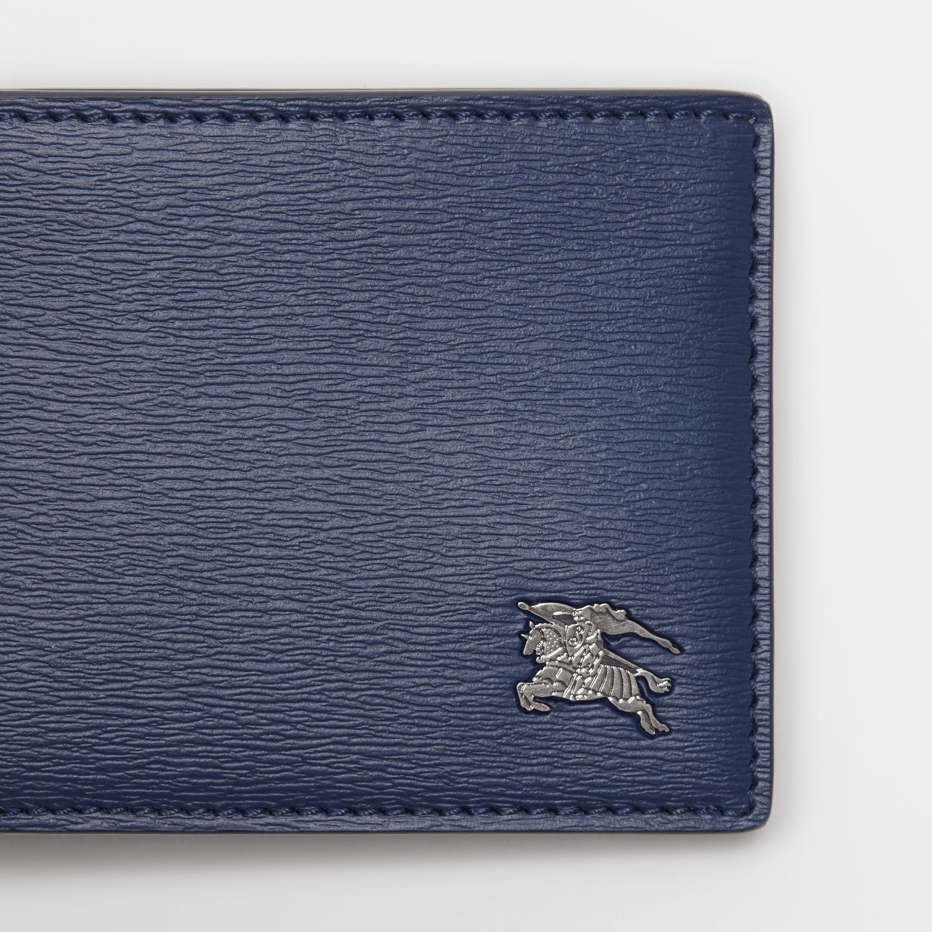Burberry London Leather Bifold Wallet With Id Card Case In Navy ModeSens