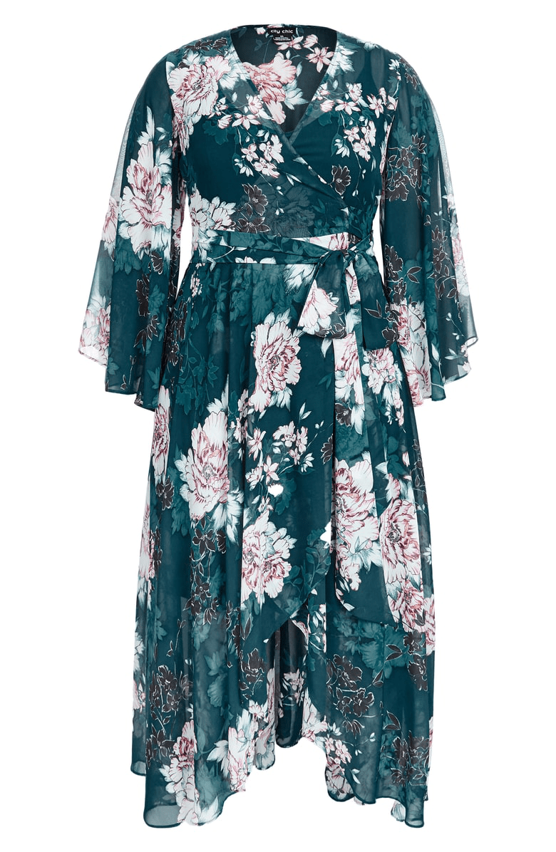 City Chic Plus Size Jade Blossom Highlow Dress ModeSens