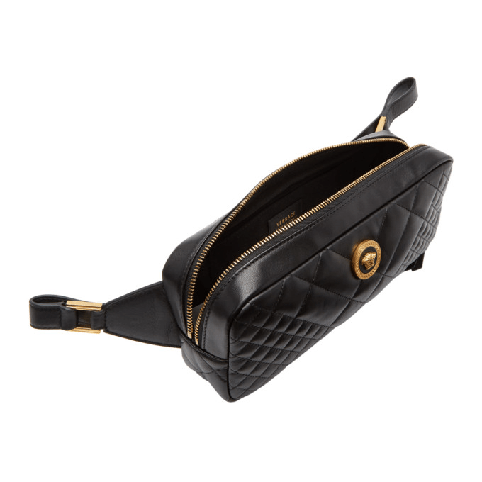 Versace Icon Quilted Leather Belt Bag Black In Nero ModeSens