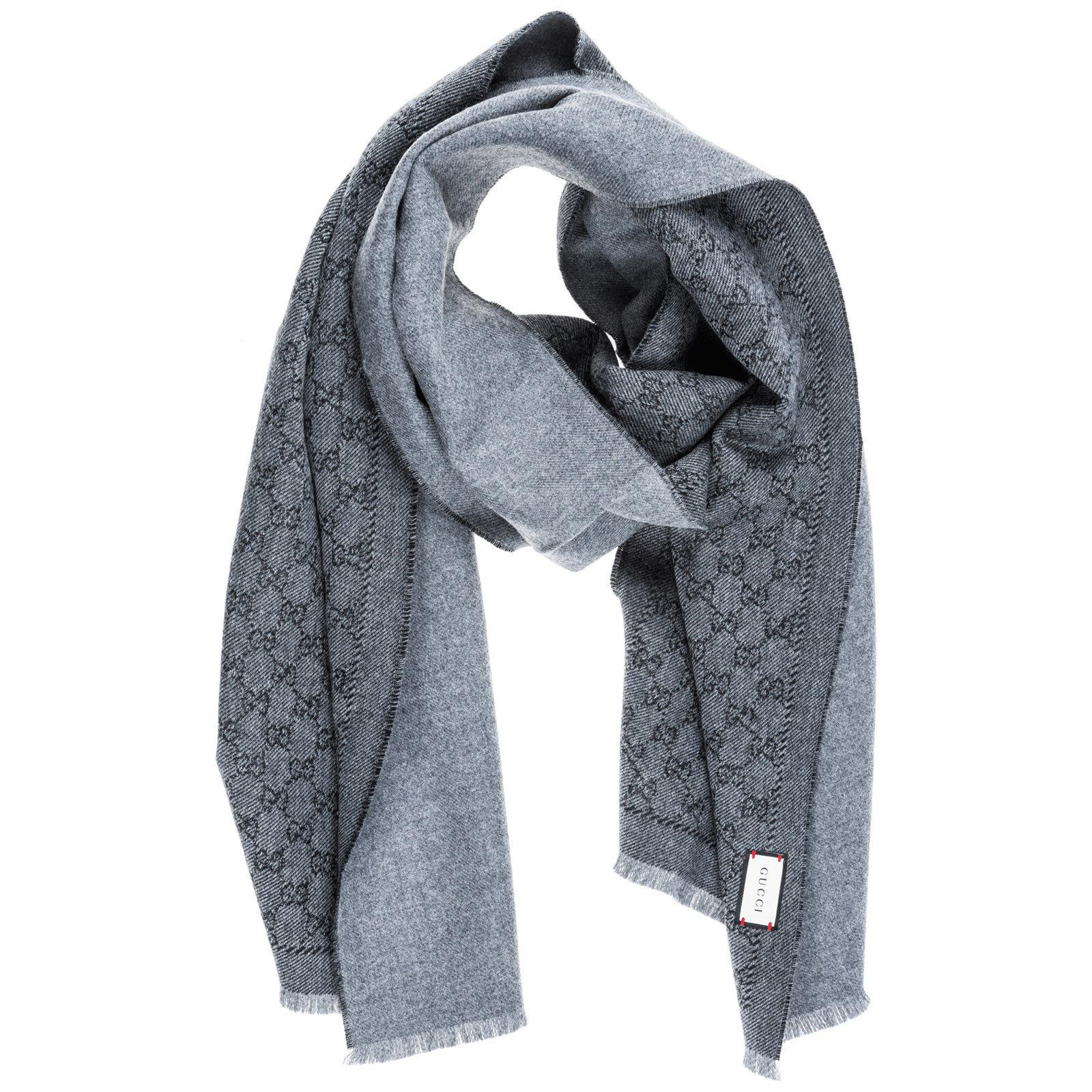 Gucci Men's Wool Scarf Gg Supreme In Grey ModeSens