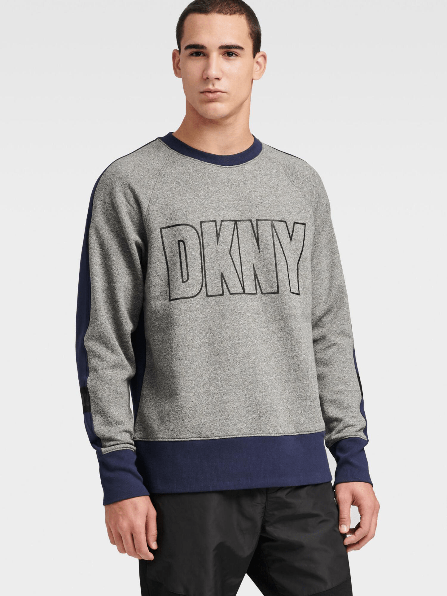 Dkny Men's Colorblocked Logoprint Fleece Sweatshirt In Royal Navy