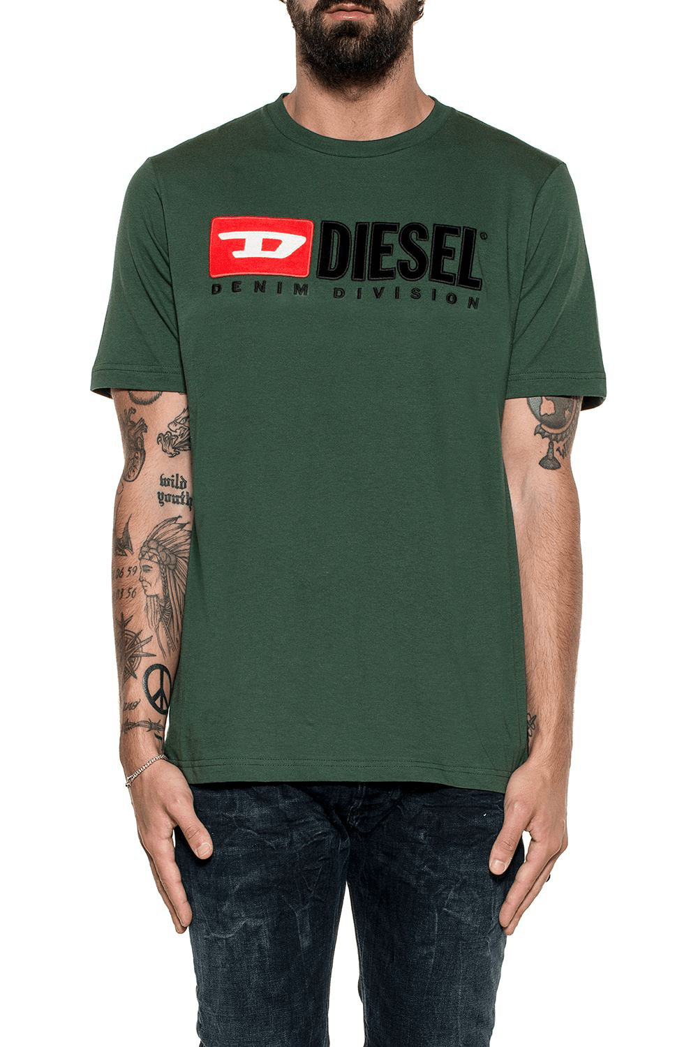 Diesel Green Tjust Division Cotton Jersey Tshirt ModeSens