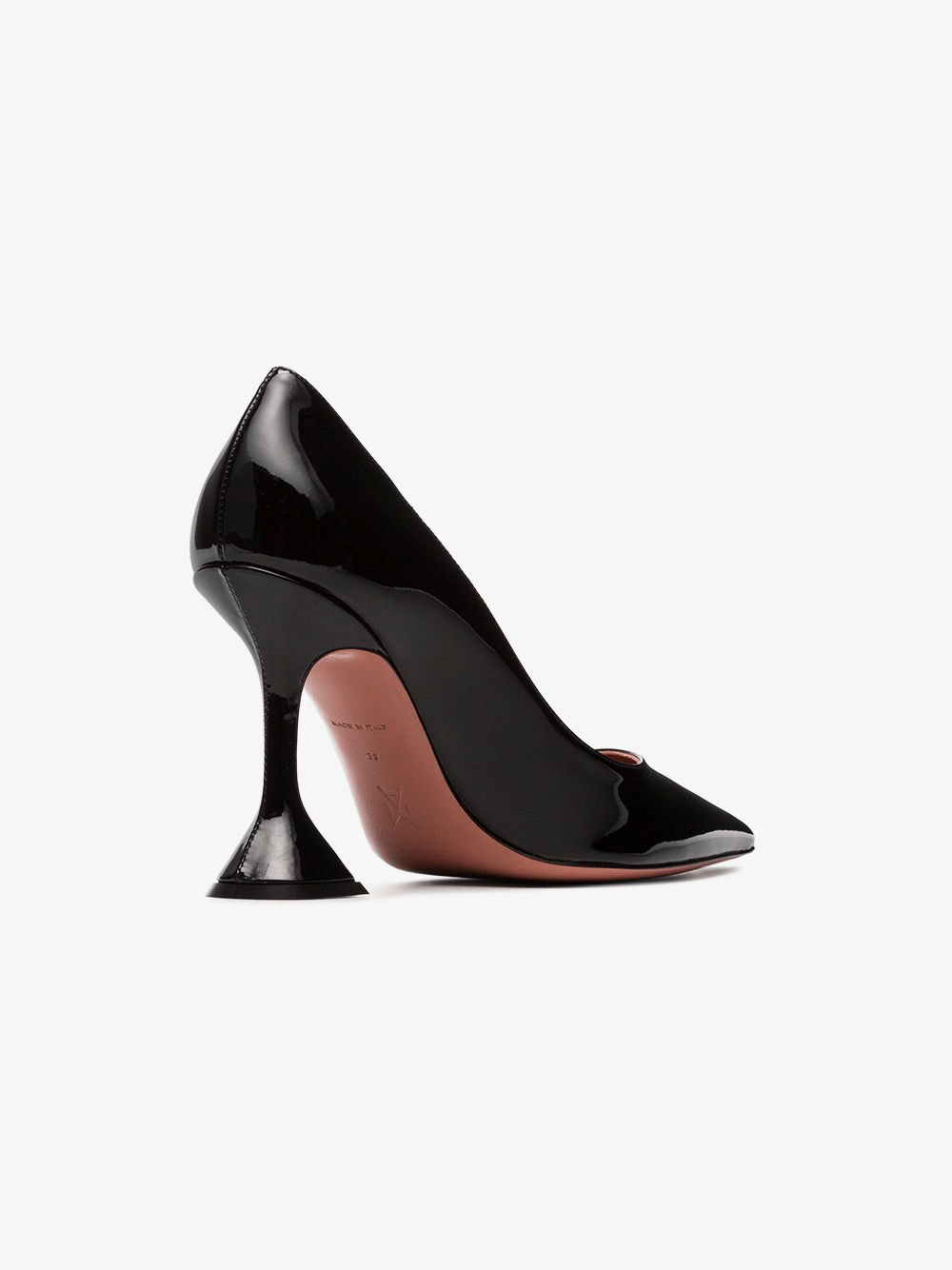 Amina Muaddi Ami 95 Leather Patent Pumps Black ModeSens