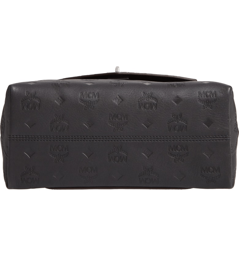 Mcm Essentials Monogram Leather Small Crossbody Bag In Black ModeSens