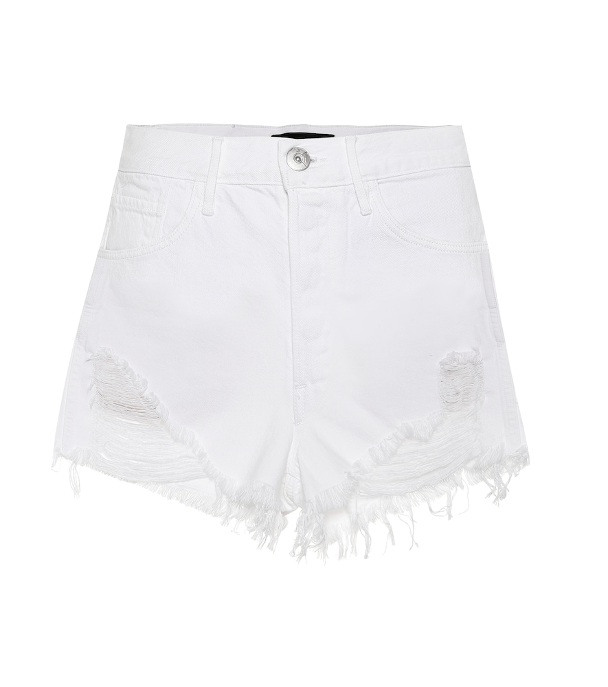 3x1 Carter Distressed Denim Shorts In White ModeSens