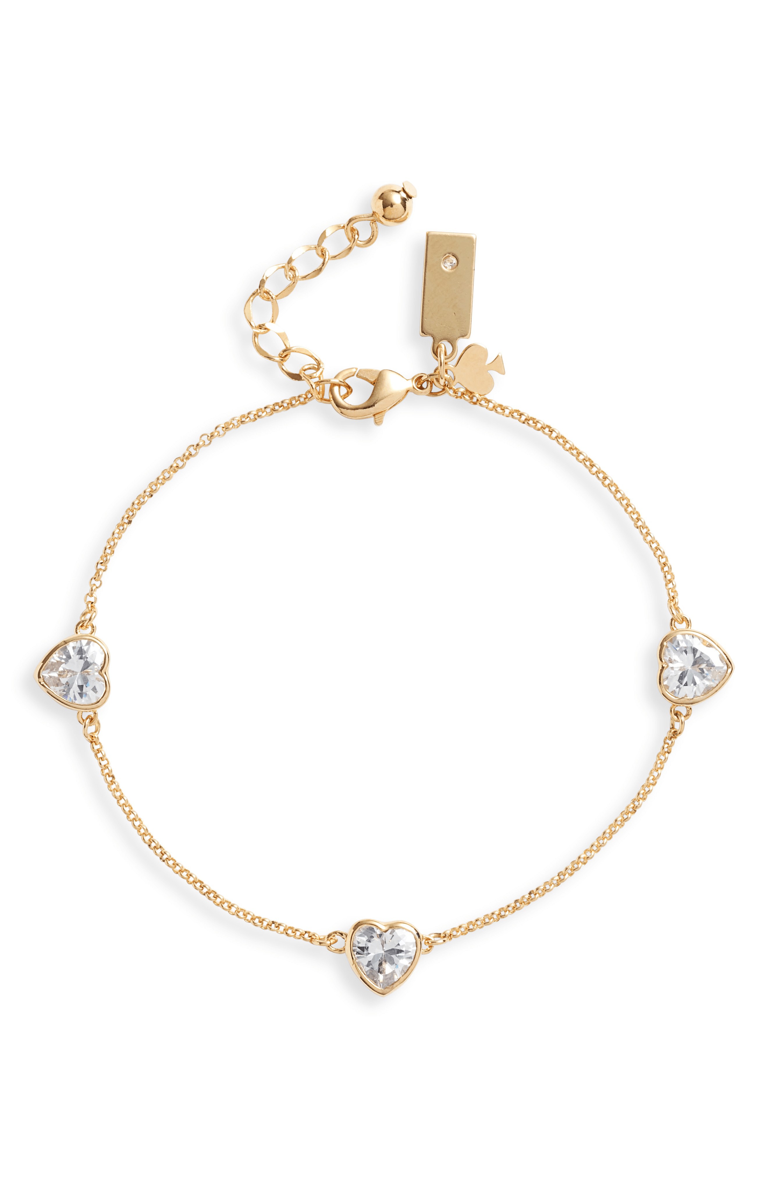 Kate Spade Romantic Rocks Linear Bracelet In Clear/gold ModeSens
