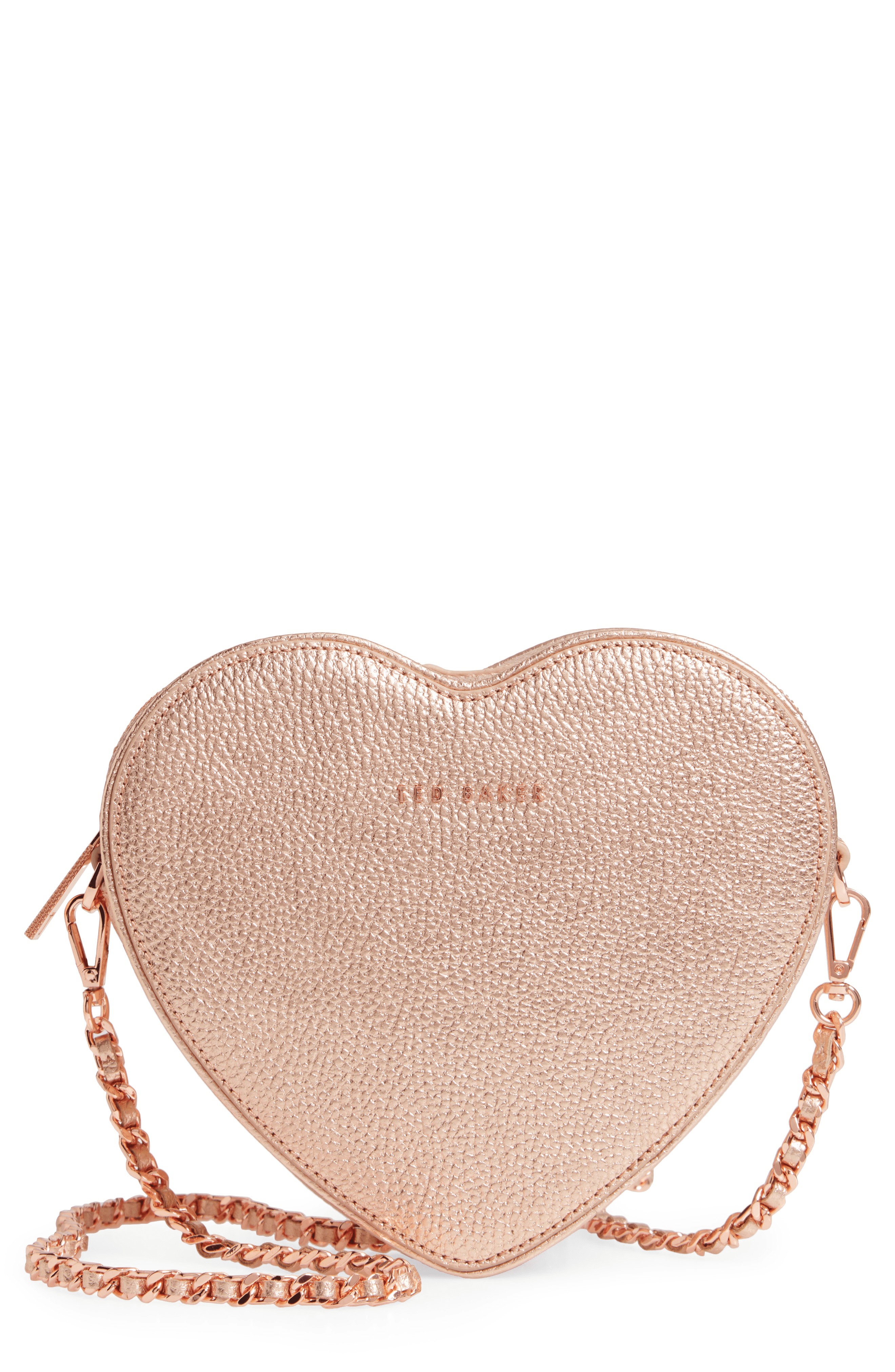 Ted Baker Amellie Leather Heart Crossbody In Rose Gold ModeSens