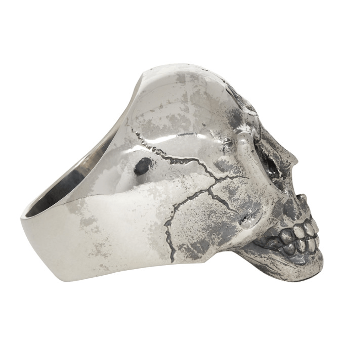 Yohji Yamamoto Silver Alien Skull Ring In Sil 950 ModeSens