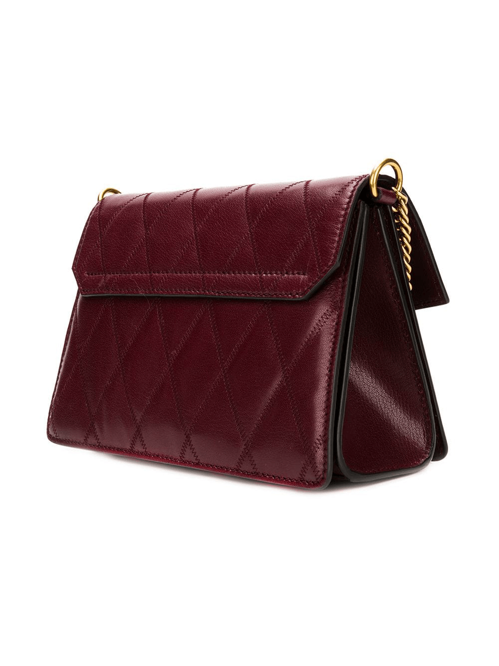 Givenchy Small Gv3 Diamond Quilted Leather Crossbody Bag Burgundy In