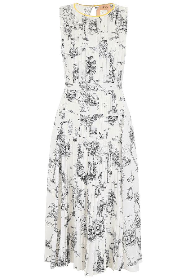 N°21 Printed Dress In Ivory (White) ModeSens