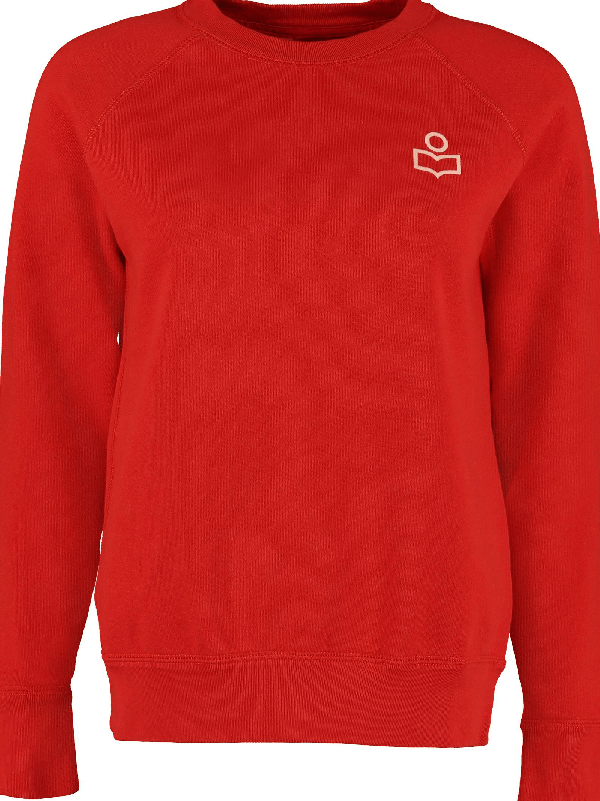 Etoile Isabel Marant Milly Cotton Sweatshirt With Logo In Red ModeSens