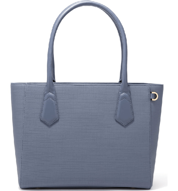 Dagne Dover Signature Classic Coated Canvas Tote Blue In Ash Blue